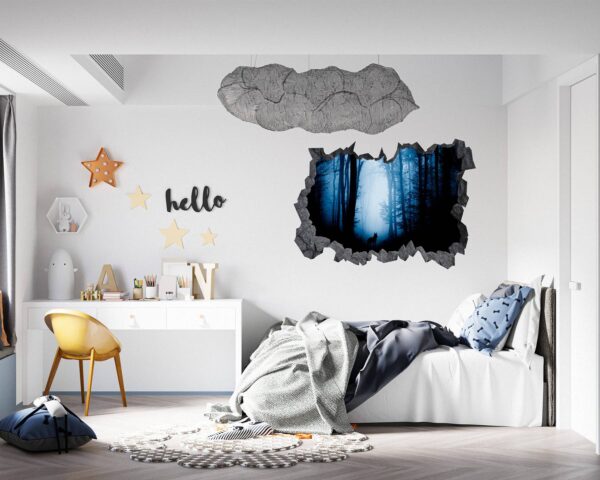 Wolf Wall Mural - Self Adhesive Wall Decal, Animal Wall Decal, Bedroom Wall Sticker, Removable Vinyl, Wall Decoration