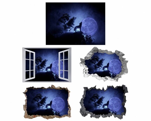 Wolf Wall Sticker - Self Adhesive Wall Decal, Animal Wall Decal, Bedroom Wall Sticker, Removable Vinyl, Wall Decor