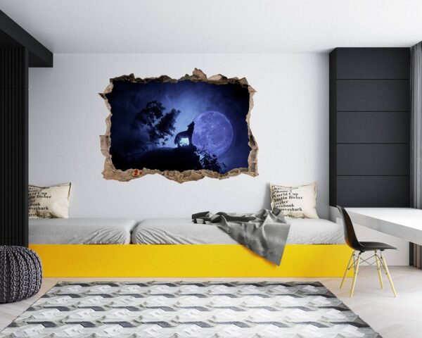 Wolf Wall Sticker - Self Adhesive Wall Decal, Animal Wall Decal, Bedroom Wall Sticker, Removable Vinyl, Wall Decor