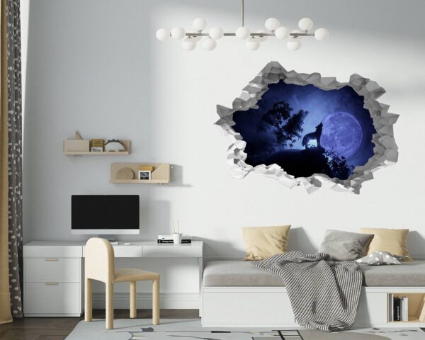 Wolf Wall Sticker - Self Adhesive Wall Decal, Animal Wall Decal, Bedroom Wall Sticker, Removable Vinyl, Wall Decor