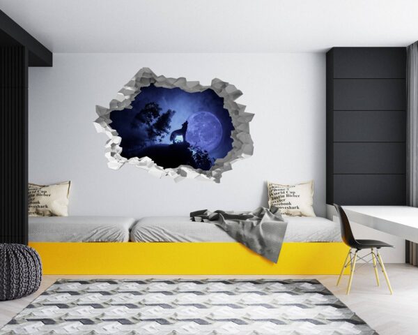 Wolf Wall Sticker - Self Adhesive Wall Decal, Animal Wall Decal, Bedroom Wall Sticker, Removable Vinyl, Wall Decor