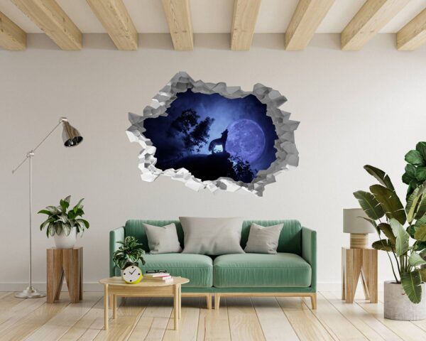 Wolf Wall Sticker - Self Adhesive Wall Decal, Animal Wall Decal, Bedroom Wall Sticker, Removable Vinyl, Wall Decor