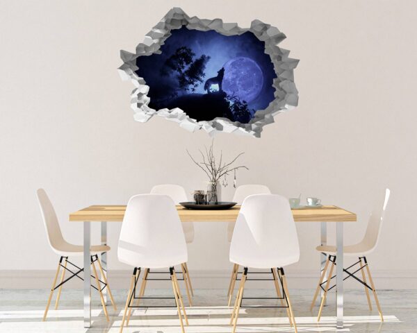 Wolf Wall Sticker - Self Adhesive Wall Decal, Animal Wall Decal, Bedroom Wall Sticker, Removable Vinyl, Wall Decor