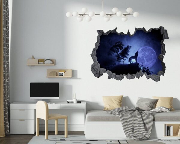 Wolf Wall Sticker - Self Adhesive Wall Decal, Animal Wall Decal, Bedroom Wall Sticker, Removable Vinyl, Wall Decor