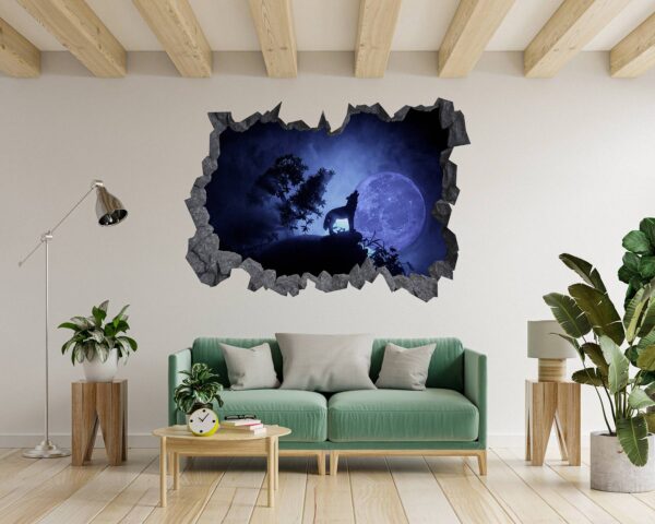 Wolf Wall Sticker - Self Adhesive Wall Decal, Animal Wall Decal, Bedroom Wall Sticker, Removable Vinyl, Wall Decor