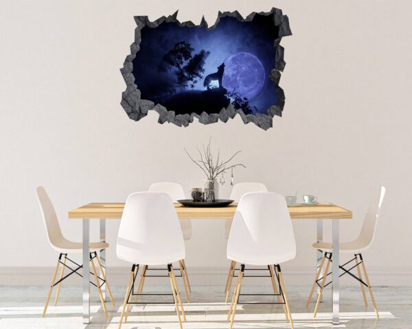 Wolf Wall Sticker - Self Adhesive Wall Decal, Animal Wall Decal, Bedroom Wall Sticker, Removable Vinyl, Wall Decor