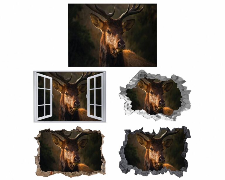 Deer Wall Decal - Self Adhesive Wall Decal, Animal Wall Decal, Bedroom Wall Sticker, Removable Vinyl, Wall Decoration