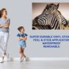 Zebra Wall Decal - Self Adhesive Wall Decal, Animal Wall Decal, Bedroom Wall Sticker, Removable Vinyl, Wall Decoration