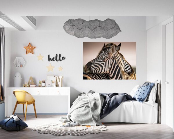 Zebra Wall Decal - Self Adhesive Wall Decal, Animal Wall Decal, Bedroom Wall Sticker, Removable Vinyl, Wall Decoration