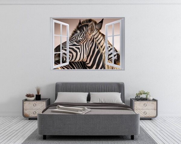 Zebra Wall Decal - Self Adhesive Wall Decal, Animal Wall Decal, Bedroom Wall Sticker, Removable Vinyl, Wall Decoration