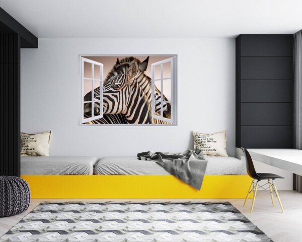 Zebra Wall Decal - Self Adhesive Wall Decal, Animal Wall Decal, Bedroom Wall Sticker, Removable Vinyl, Wall Decoration