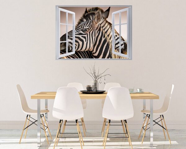 Zebra Wall Decal - Self Adhesive Wall Decal, Animal Wall Decal, Bedroom Wall Sticker, Removable Vinyl, Wall Decoration