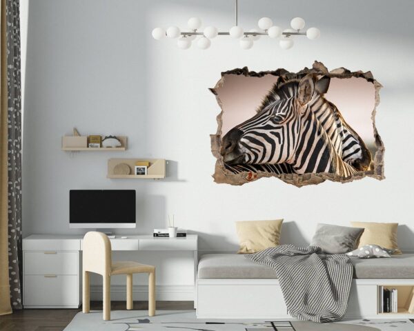 Zebra Wall Decal - Self Adhesive Wall Decal, Animal Wall Decal, Bedroom Wall Sticker, Removable Vinyl, Wall Decoration