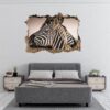 Zebra Wall Decal - Self Adhesive Wall Decal, Animal Wall Decal, Bedroom Wall Sticker, Removable Vinyl, Wall Decoration