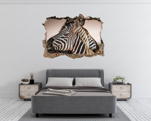 Zebra Wall Decal - Self Adhesive Wall Decal, Animal Wall Decal, Bedroom Wall Sticker, Removable Vinyl, Wall Decoration