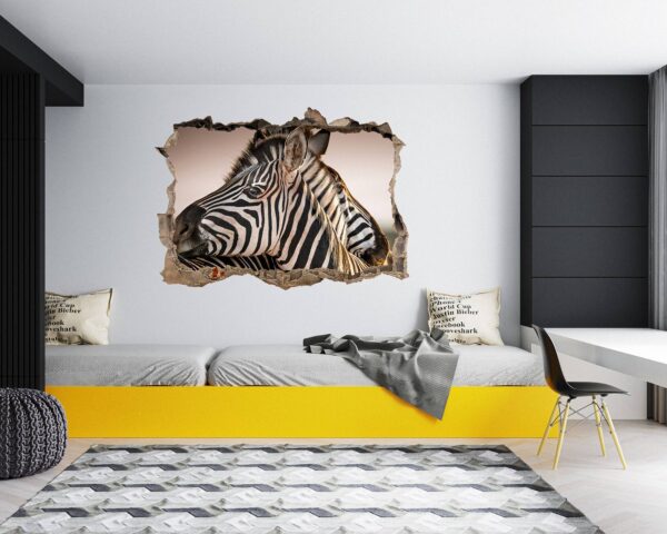 Zebra Wall Decal - Self Adhesive Wall Decal, Animal Wall Decal, Bedroom Wall Sticker, Removable Vinyl, Wall Decoration