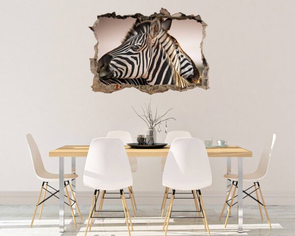 Zebra Wall Decal - Self Adhesive Wall Decal, Animal Wall Decal, Bedroom Wall Sticker, Removable Vinyl, Wall Decoration