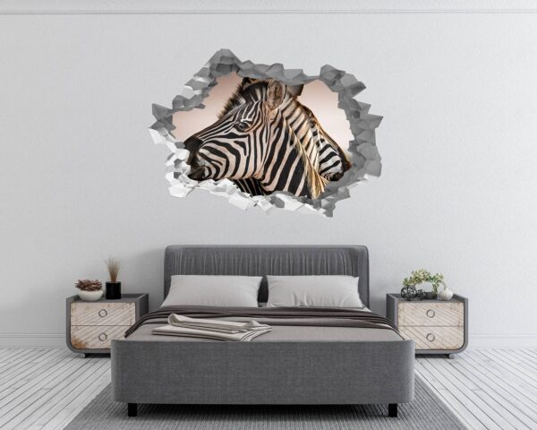 Zebra Wall Decal - Self Adhesive Wall Decal, Animal Wall Decal, Bedroom Wall Sticker, Removable Vinyl, Wall Decoration