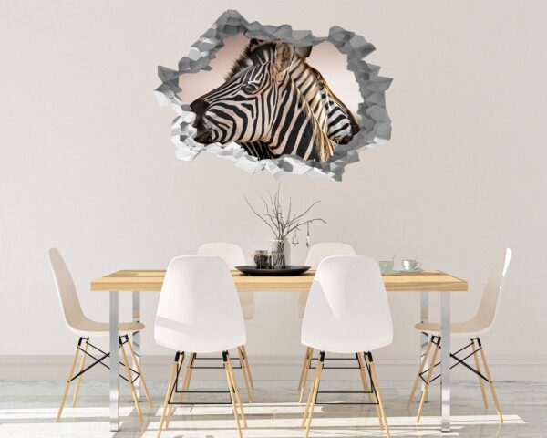 Zebra Wall Decal - Self Adhesive Wall Decal, Animal Wall Decal, Bedroom Wall Sticker, Removable Vinyl, Wall Decoration