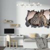 Zebra Wall Decal - Self Adhesive Wall Decal, Animal Wall Decal, Bedroom Wall Sticker, Removable Vinyl, Wall Decoration