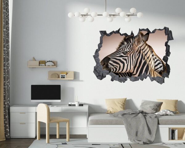 Zebra Wall Decal - Self Adhesive Wall Decal, Animal Wall Decal, Bedroom Wall Sticker, Removable Vinyl, Wall Decoration