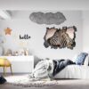 Zebra Wall Decal - Self Adhesive Wall Decal, Animal Wall Decal, Bedroom Wall Sticker, Removable Vinyl, Wall Decoration