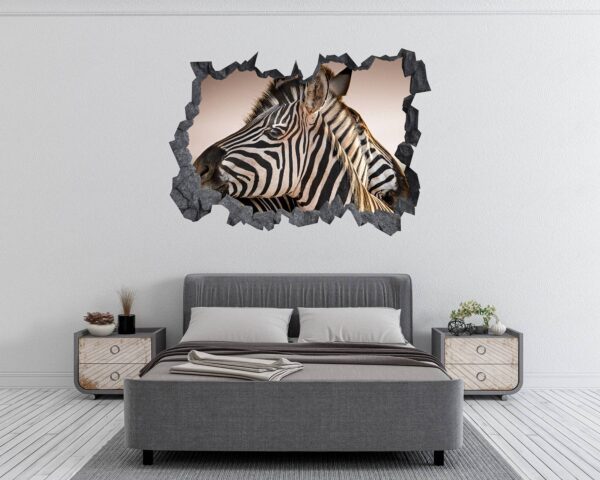 Zebra Wall Decal - Self Adhesive Wall Decal, Animal Wall Decal, Bedroom Wall Sticker, Removable Vinyl, Wall Decoration