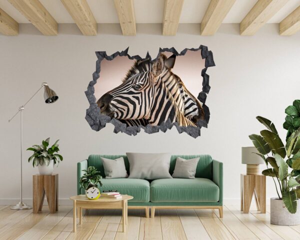 Zebra Wall Decal - Self Adhesive Wall Decal, Animal Wall Decal, Bedroom Wall Sticker, Removable Vinyl, Wall Decoration