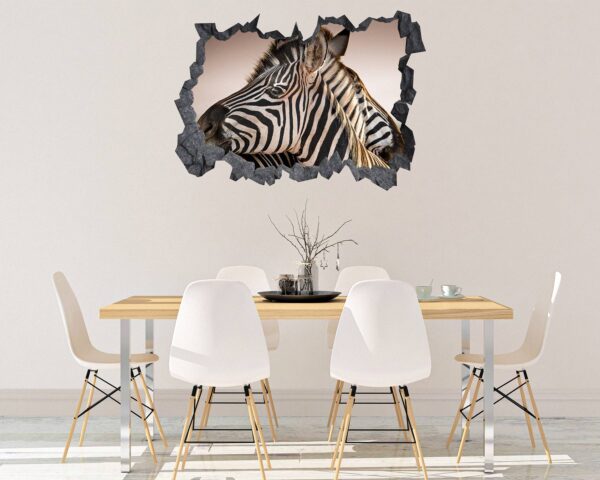 Zebra Wall Decal - Self Adhesive Wall Decal, Animal Wall Decal, Bedroom Wall Sticker, Removable Vinyl, Wall Decoration