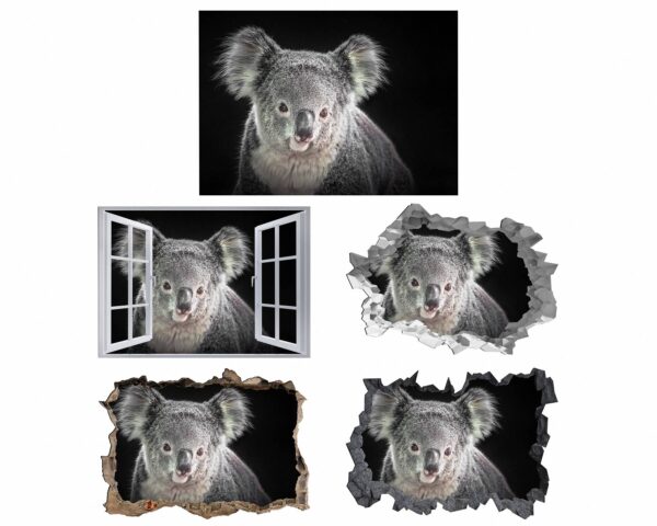 Koala Wall Decal - Self Adhesive Wall Decal, Animal Wall Decal, Bedroom Wall Sticker, Removable Vinyl, Wall Decoration