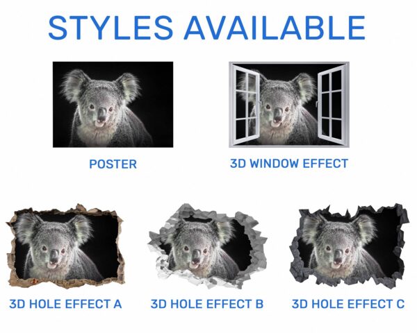 Koala Wall Decal - Self Adhesive Wall Decal, Animal Wall Decal, Bedroom Wall Sticker, Removable Vinyl, Wall Decoration