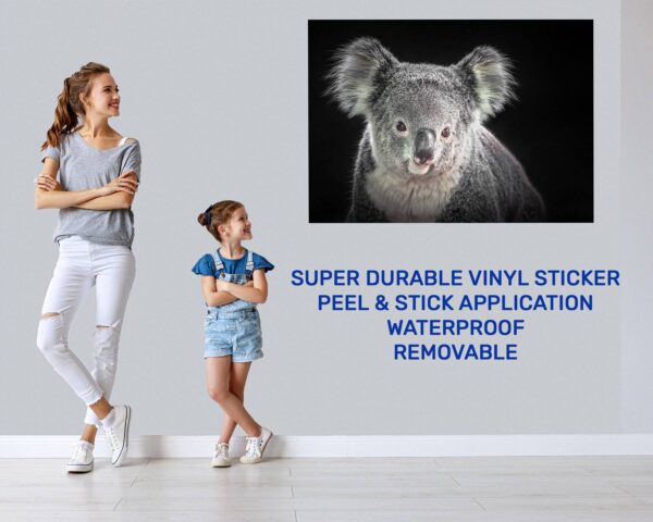 Koala Wall Decal - Self Adhesive Wall Decal, Animal Wall Decal, Bedroom Wall Sticker, Removable Vinyl, Wall Decoration