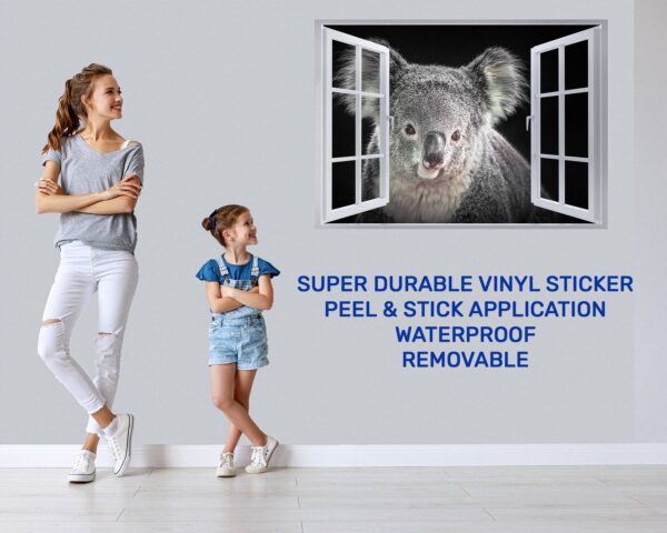 Koala Wall Decal - Self Adhesive Wall Decal, Animal Wall Decal, Bedroom Wall Sticker, Removable Vinyl, Wall Decoration