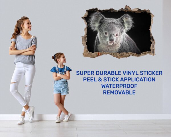 Koala Wall Decal - Self Adhesive Wall Decal, Animal Wall Decal, Bedroom Wall Sticker, Removable Vinyl, Wall Decoration