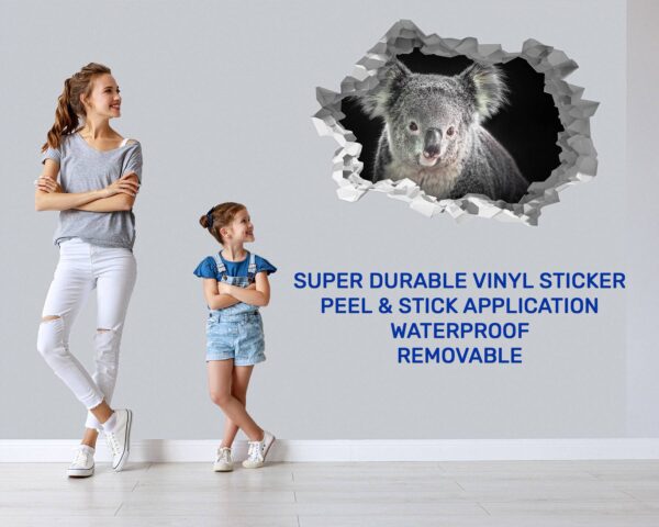 Koala Wall Decal - Self Adhesive Wall Decal, Animal Wall Decal, Bedroom Wall Sticker, Removable Vinyl, Wall Decoration