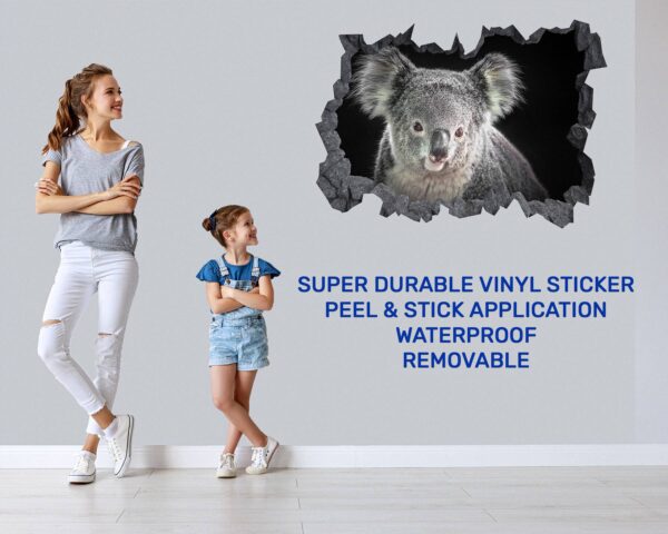 Koala Wall Decal - Self Adhesive Wall Decal, Animal Wall Decal, Bedroom Wall Sticker, Removable Vinyl, Wall Decoration