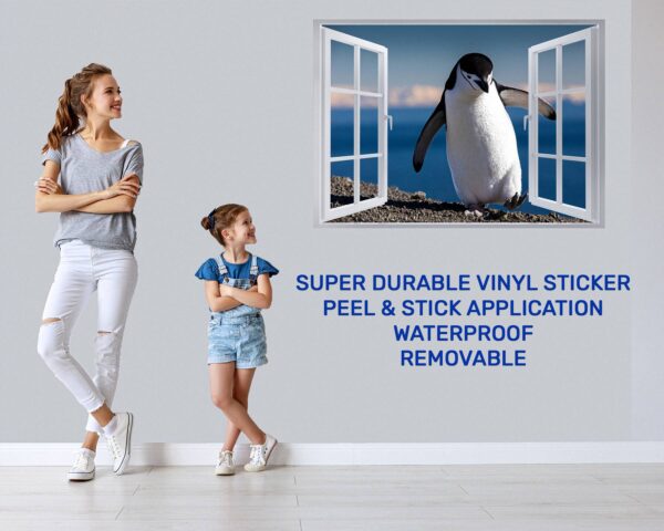 Penguins Wall Art - Self Adhesive Wall Decal, Animal Wall Decal, Bedroom Wall Sticker, Removable Vinyl, Wall Decoration