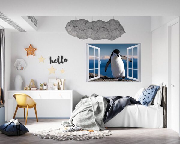 Penguins Wall Art - Self Adhesive Wall Decal, Animal Wall Decal, Bedroom Wall Sticker, Removable Vinyl, Wall Decoration