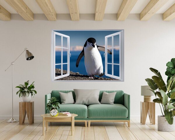 Penguins Wall Art - Self Adhesive Wall Decal, Animal Wall Decal, Bedroom Wall Sticker, Removable Vinyl, Wall Decoration