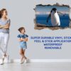 Penguins Wall Art - Self Adhesive Wall Decal, Animal Wall Decal, Bedroom Wall Sticker, Removable Vinyl, Wall Decoration