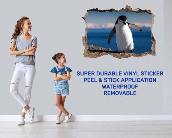 Penguins Wall Art - Self Adhesive Wall Decal, Animal Wall Decal, Bedroom Wall Sticker, Removable Vinyl, Wall Decoration