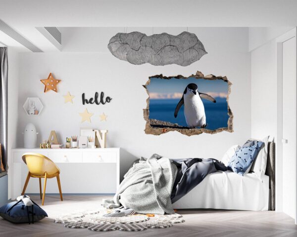 Penguins Wall Art - Self Adhesive Wall Decal, Animal Wall Decal, Bedroom Wall Sticker, Removable Vinyl, Wall Decoration