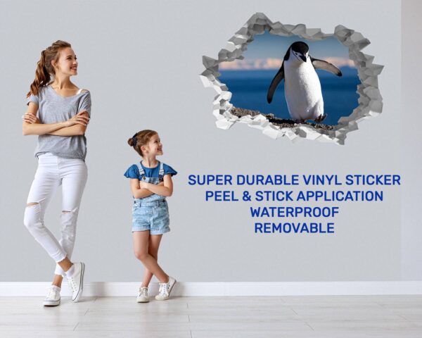 Penguins Wall Art - Self Adhesive Wall Decal, Animal Wall Decal, Bedroom Wall Sticker, Removable Vinyl, Wall Decoration