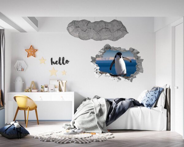 Penguins Wall Art - Self Adhesive Wall Decal, Animal Wall Decal, Bedroom Wall Sticker, Removable Vinyl, Wall Decoration