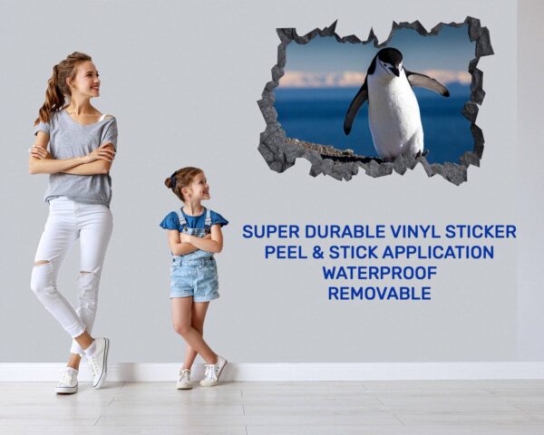 Penguins Wall Art - Self Adhesive Wall Decal, Animal Wall Decal, Bedroom Wall Sticker, Removable Vinyl, Wall Decoration