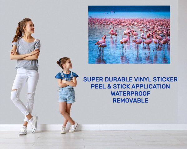 Flamingos Wall Sticker - Self Adhesive Wall Decal, Animal Wall Decal, Bedroom Wall Sticker, Removable Vinyl, Wall Decoration