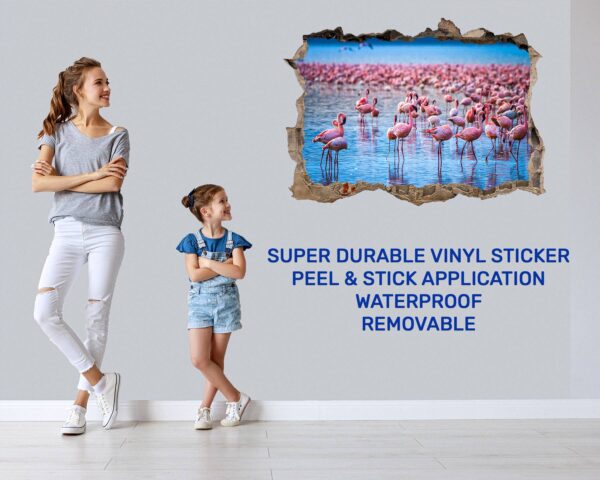 Flamingos Wall Sticker - Self Adhesive Wall Decal, Animal Wall Decal, Bedroom Wall Sticker, Removable Vinyl, Wall Decoration