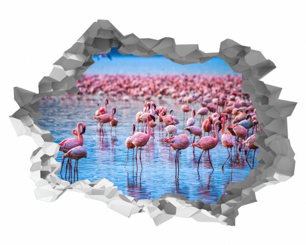 Flamingos Wall Sticker - Self Adhesive Wall Decal, Animal Wall Decal, Bedroom Wall Sticker, Removable Vinyl, Wall Decoration