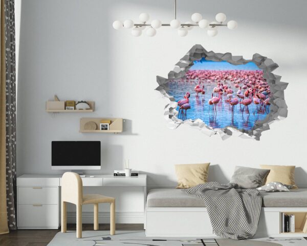 Flamingos Wall Sticker - Self Adhesive Wall Decal, Animal Wall Decal, Bedroom Wall Sticker, Removable Vinyl, Wall Decoration