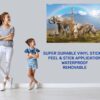 Safari Animals Wall Decal - Self Adhesive Wall Decal, Animal Wall Decal, Bedroom Wall Sticker, Removable Vinyl, Wall Decoration